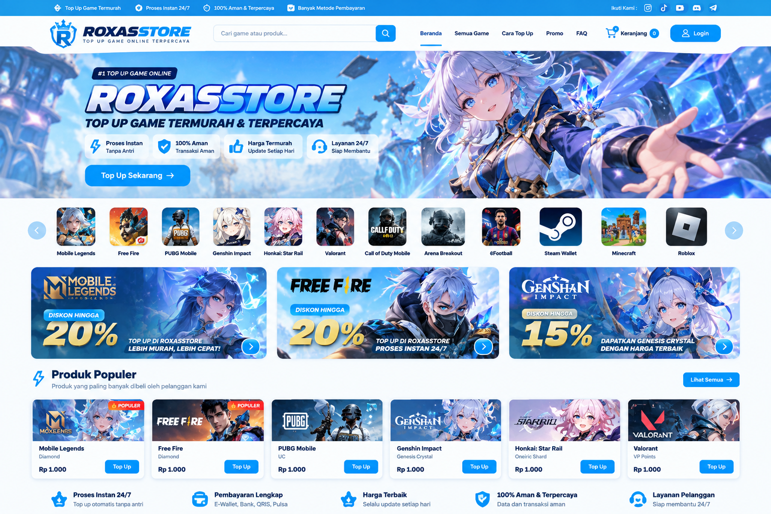 RoxasStore top up game online